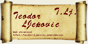 Teodor LJepović vizit kartica